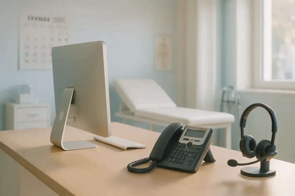Accueil téléphonique médical : un service répond aux appels du cabinet, dans un cadre dont les tâches et horaires varient.